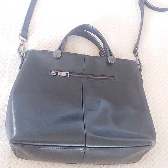 Women's Genuine Leather Purse 10"x 14" vertical pocket, handles & shoulder strap - Picture 9 of 13